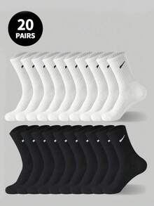 2/5/10/12/20 Pairs Men Sports Socks, Running Socks, Mid-Calf Socks With Anti-Slip & Odor Resistant Design, Basketball Socks - Multicolor - View 18