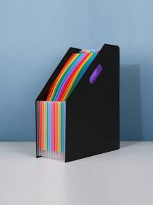 A4 Accordion File Folder, Upright Handheld Multi-Layer Document Organizer, 13 Compartments Student Test Paper Storage Bag