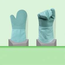 Double Layer Silicone Heat Resistant Oven Mitts, Non-Slip Kitchen Gloves For Cooking, Baking, Microwave - Multicolor - View 8