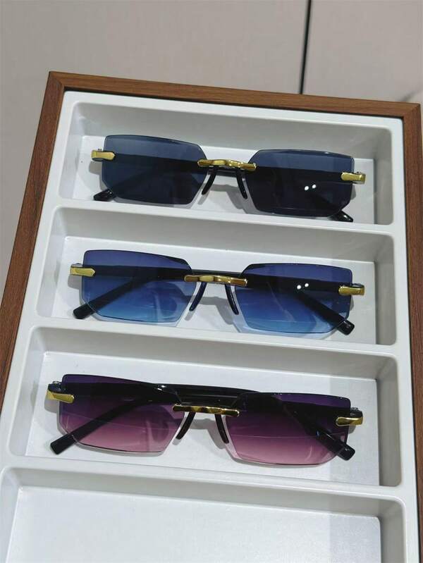 3pcs Unframed Square Casual, Beach, Fishing, Cycling, Party, Vintage Street SEyeglassesasses, Unisex Fashion