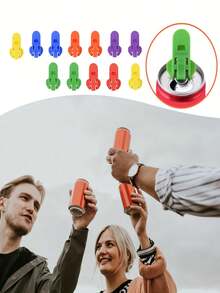 1 pieza Abridor de botellas y latas de plástico de colores - Herramienta de cocina manual ergonómica y antideslizante para cervezas, latas y tapas de rosca, duradero y fácil de usar, perfecto para el hogar y el restaurante