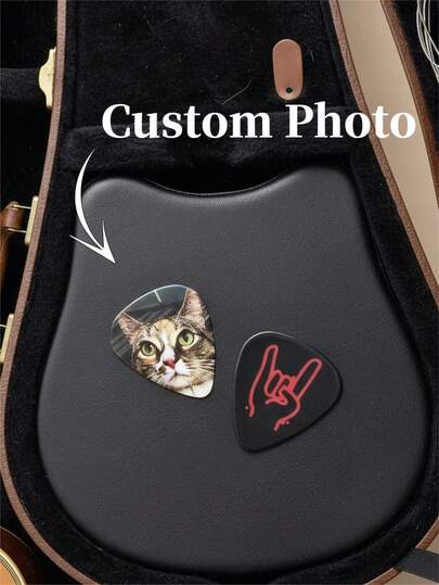 12pcs Customized Photo Guitar Picks Set - Personalize With Photo Printing Or Engraving, Ideal Music Gift For Mother's Day, Father's Day, Valentine's Day, Anniversary, Graduation Or Any Occasion! Unique Bass Guitar Accessories - 12pcs, Single Or Double-Sided Printing, Text Engraving Available. Perfect Gift For Him, Her, Husband, Wife, Boyfriend Or Girlfriend. Make Your Music More Memorable With Customized Picks!