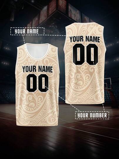 2025 Summer & Autumn Custom Basketball Team Name & Number, Plus Size Basketball Jersey, Casual Breathable Round Neck Vest, Basketball Enthusiast Exclusive Jersey, Custom Game Day Apparel, Plus Size,Gym Wear Sports