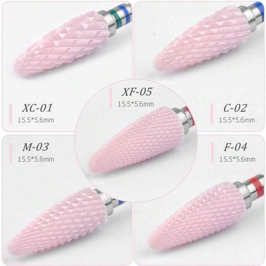 Professional Ceramic Nail Drill Bits Set For Quick Gel Nail Removal Suitable For All Nail Types Durable Ceramic Nail Files Perfect For Home Salon Use Easy To Clean Long Lasting Nail Drill Accessories Essential For Manicure Pedicure - Multicolor - View 1