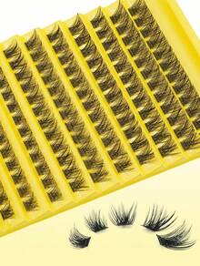 6-15MM Mixed Length Cluster Lashes,120PCS Clustered Eyelashes,Wispy Soft And Fluffy Faux Mink Eyelashes,,Soft And Wispy, Comfortable To Wear,D Curl,For Beginners Eye Makeup DIY At Home - D - Xem 4