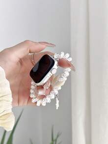 1 chiếc dây đeo đồng hồ co giãn kiểu scrunchie mới, tương thích với Apple Watch Series 11/10/9/8/7/6/5/4/3/2/1, 38mm/40mm/41mm/42mm/44mm/45mm/46mm/49mm Ultra 1/2/3 SE, có thể thay thế cho dây đeo gốc, món quà tuyệt vời nhất dành cho bạn gái, bạn bè và gia đình vào Ngày Valentine, Sinh nhật và Ngày của Mẹ (Chỉ bao gồm dây đeo). - trắng - Xem 6
