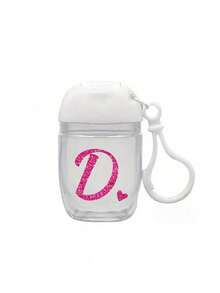 Rose Red Gold Letter Love A-Z Creative Printing Pattern, Transparent Hand Sanitizer Empty Bottle, Travel, Bracket Hook White Flip, Reusable Lid, Portable Empty Bottle Can Be Refilled, Cosmetics Container, Suitable For Liquid Lotion, Travel, Family Storage, Outdoor Travel, Is A Thoughtful Gift For Family And Friends, Graduation Gift, Mother's Day Gift, Anniversary Gift.