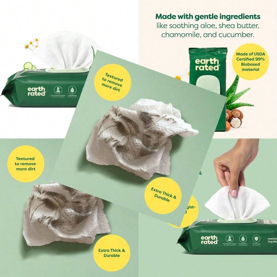 Pet Wipes For Dogs And Cats Hypoallergenic Cleaning And Hydrating For Grooming Paws Body And Butt Unscented 100 Count - 100GroomingWipes - Xem 1