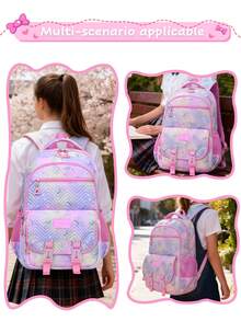 1 Set Zaino con Stampa Medusa, Design Multi-Tasca, Cinghie Regolabili, Chiusura con Doppia Cerniera, Ampia Capacità, Adatto per Uso Quotidiano e Scolastico, Regalo per il Ritorno a Scuola