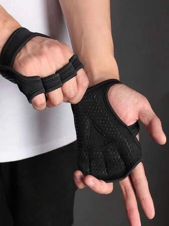 1 Pair Unisex Fitness Gym Gloves, Anti-Slip & Durable, Suitable For Weightlifting, All Season
