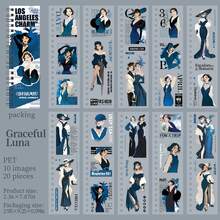 20pcs Los Angeles Themed Die-Cut Washi Tape Stickers For Scrapbooking, Planner, Bullet Journal - Multicolor - View 13