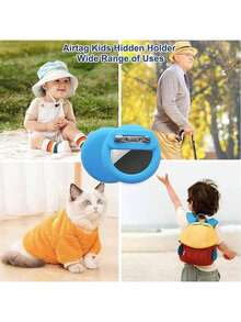 Estuche oculto para AirTags, rastreador AirTag para mascotas, soporte oculto de AirTag con alfiler invisible, anti pérdida, para mascotas, ancianos, equipaje, ropa