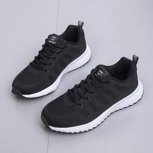 大码女式休闲时尚透气网眼软底运动鞋，运动跑步鞋，批发春秋 - 黑色 - 查看 8