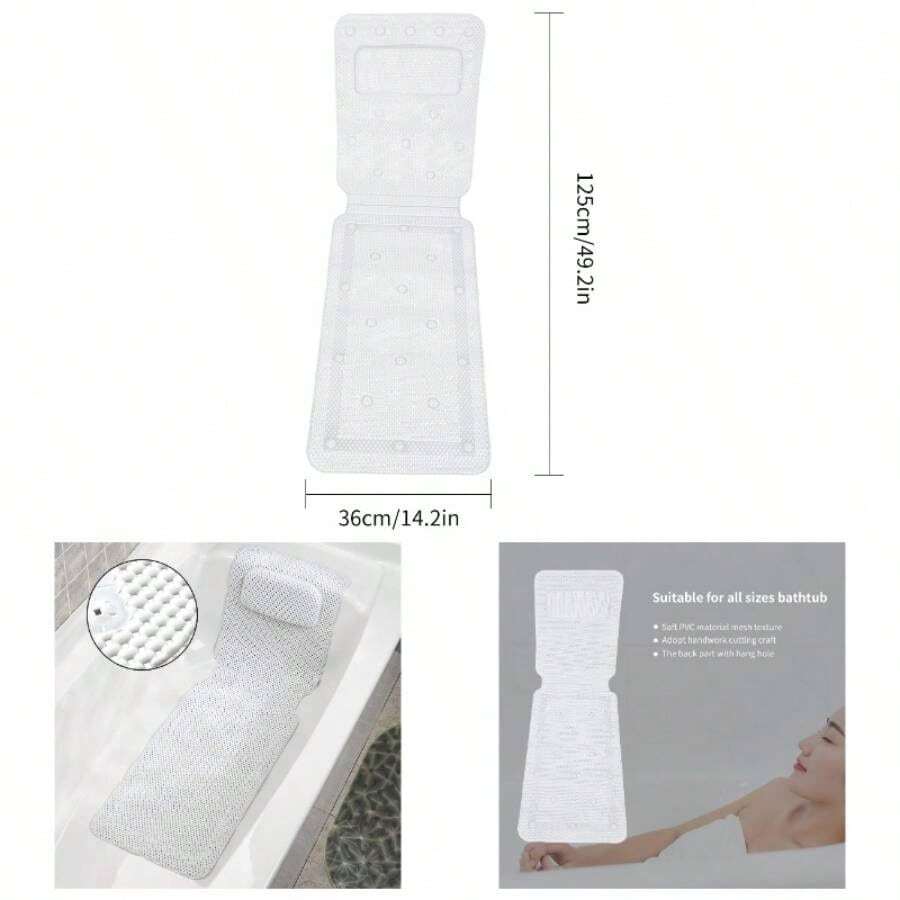 Almohada de Bao, Almohada de Colchn de Bao de SPA de Cuerpo Completo Almohada de Baera Acolchada con Transpirable - blanco - Ver 1