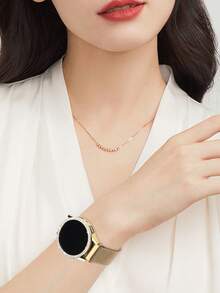 这款表带和表壳套装完美兼容三星 Galaxy Watch Series 4/5/6/7，40mm/44mm 表盘尺寸。柔软透气，可调节，磁吸式不锈钢编织表带，镶嵌璀璨双排水钻，搭配防刮 PC 表壳。这款时尚、便捷、舒适的女士表带和表壳套装是您的理想之选。 - 金色 - 查看 9