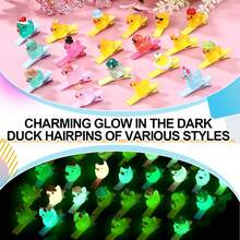 30 Pcs Halloween Duck Hair Clips Funny Rave Sprout Clips Women Multiple Styles Duck Glowing Resin Hairpins Music Festival Hawaiian Party Giftvalentine's Day SKUC - 1 - Xem 7