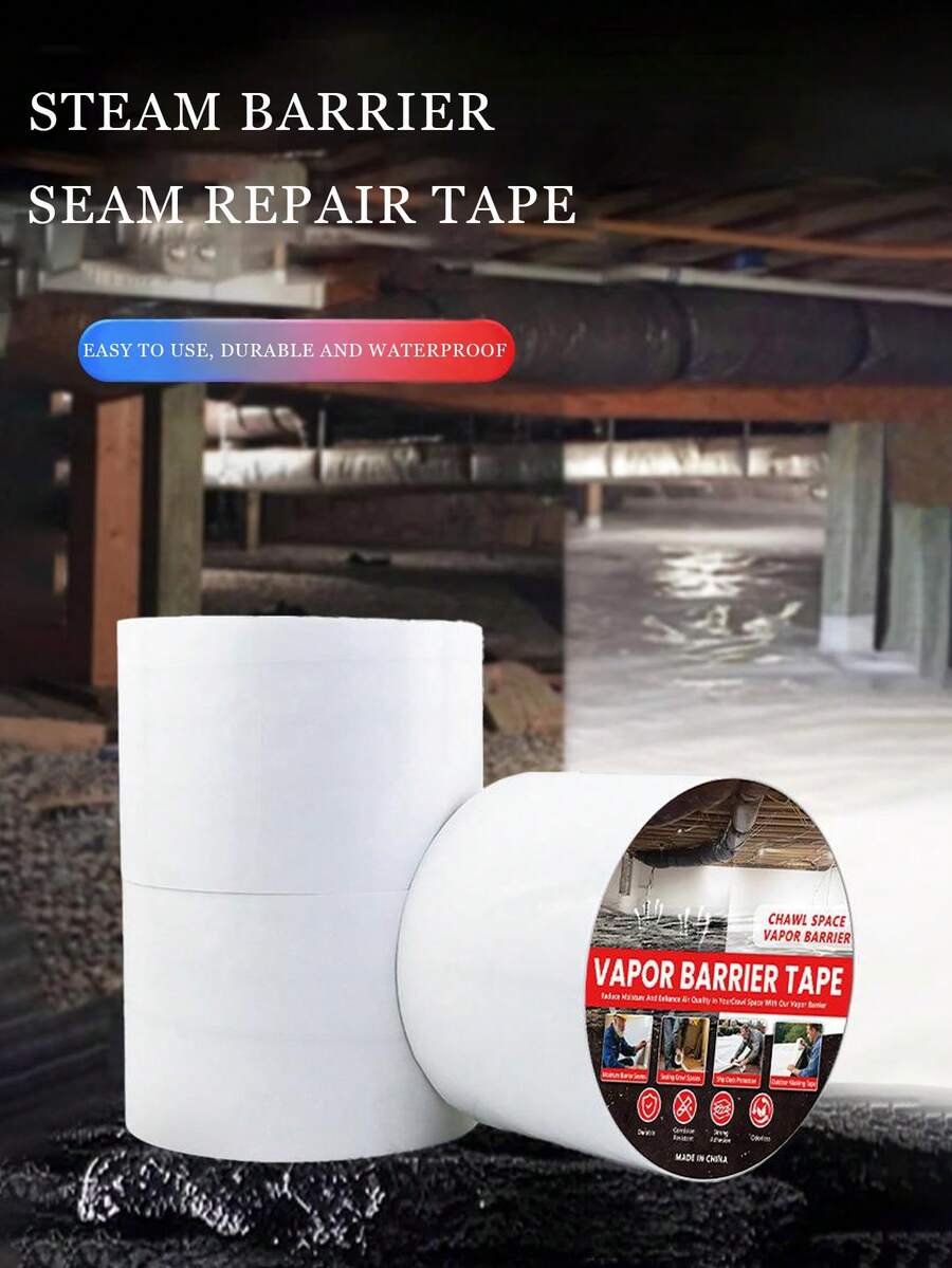 1pc PVC Moisture Proof Sealing Tape, Waterproof, Insulation, Darkroom Sealing, Durable Sealing - White - View 1