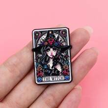 Cartoon Witch & Girl Brooch, Unique Enamel Lapel Pin - Personalized Badge For Backpacks And Clothes