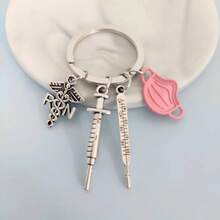 Juego de llavero de herramientas médicas únicas - Estetoscopio, jeringa y máscara - Perfecto para enfermeras, accesorios para automóvil, dije para bolso, accesorios escolares, góticos, Y2K, accesorios de Halloween, ideas de regalo para el Día del Maestro, Navidad