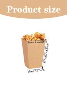 100/48/36/24/12pcs/1pc White Popcorn Boxes, 2 X 4.5 X 3 Inch Mini Popcorn Boxes, Suitable For Movie Night Decor, Christmas/Halloween - Brown - View 24