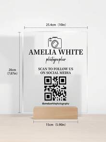 Custom Acrylic Business Decoration Sign - Personalized QR Sign, Shop Decor, Business Social Media Sign, Sign For Business,Custom QR Code Sign,Personalized QR Code Sign For Small Business,Scan To Pay Sign,Business Social Media Sign,