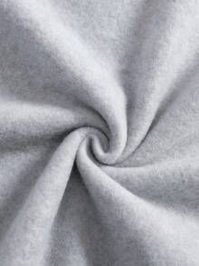 女士秋冬印花笑脸英文字母简约宽松街头日常休闲圆领长袖保暖卫衣 - 灰色 - 查看 5