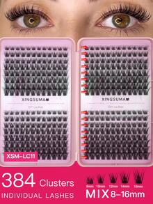 768/672/384簇，32排，C 0.07C，自然妆效睫毛簇，精致DIY向日葵睫毛册，4件套，买二送二，含镊子和睫毛夹，睫毛嫁接，假睫毛，自然簇状，卡通风格，适合派对，送给女性和女孩的礼物，单簇睫毛，睫毛簇，睫毛簇，单根睫毛，睫毛，假睫毛