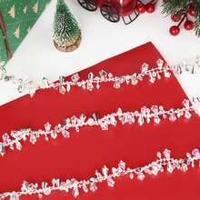 1 قطعة (تقريبًا 5 متر) حبل ملتف إكليل عيد الميلاد مع خرز أكريليك، إكليل عيد الميلاد للتعليق، مناسب لشجرة عيد الميلاد والمدفأة والنافذة والزفاف وديكور الحفلات، ديكور منزلي داخلي وخارجي - متعدد الألوان - مشاهدة 5