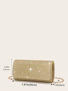 LETODE Glitter Elegant Envelope Clutch Clutch Women Evening Bridal Wedding Purse For Women Prom With Detachable Metal Chain For Wedding And Party Clutch For Ladies Bag Versatile Handheld Bag Cocktail Party Wedding New Wallet Banquet Bag - Gold - View 8