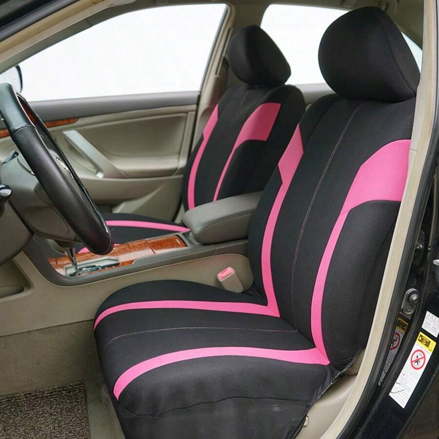 4pcs/9pcs Colorful Striped Mesh Car Seat Covers, Fit For Regular 5-Seat Vehicles