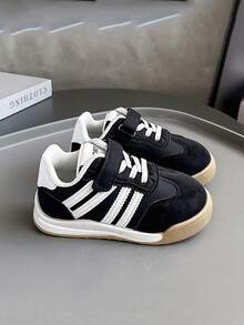 Kinder Weiche Sohle Rutschfeste Modische Leichte Lässig Sportschuhe, Geeignet für Jungen und Mädchen, Frühling/Herbst - Schwarz - Übersicht 4