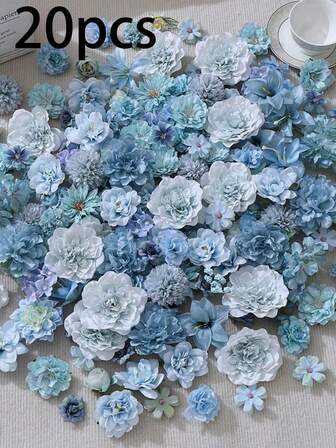 20/24/48件装人造花材料包，仿真丝花，DIY头饰花环材料，婚礼花束，Valley Decor
