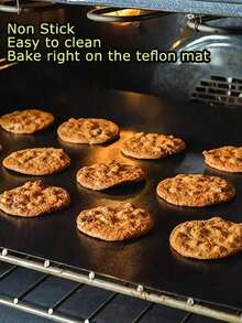 2 piezas de Láminas reutilizables antiadherentes para hornos, aptas para hornos eléctricos o de gas, protegen la parte inferior del horno, fáciles de limpiar, color negro clásico, suministros de cocina antideslizantes, regalo práctico para el hogar en días festivos - Multicolor - Ver 6