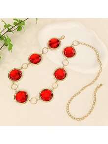 1pc Boho Vintage Metal Coin & Flower Decor Waist Chain, Suitable For Belly Dance, Jeans, Dresses, Daily Wear, Parties, Music Festivals, Beach Vacations, Western Cowboy Style, Christmas, Made Of Zinc Alloy, Versatile For Spring, Summer, Autumn, Winter