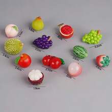 Mini Vegetable & Fruit Fake Food, Miniature Realistic Vegetable & Fruit Resin Decor, Mini Shelf Accessory Food Toys, Dollhouse Food Toys, Pretend Play Toys, Creative Miniature Decor - Multicolor - View 6