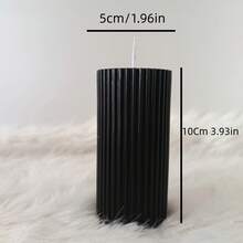 1pc 1.96 Inch Diameter Black Cylindrical Scented Candle, Suitable For Ambiance Creation, Home Decor, Living Room Decor, All Seasons, Valentine's Day Gift & Decor, New Year Gift & Decor, Wedding Gift & Decor, Women/Girlfriend Gift, Souvenir, Birthday Gift