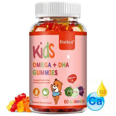 Gomitas de aceite de pescado DHA para niños: Favorecen la salud cerebral y cardíaca (60 gomitas)