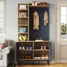 Kleiderschrank-Set mit Schuhfach, Regalen und Haken - Inklusive verstellbaren Trennwänden