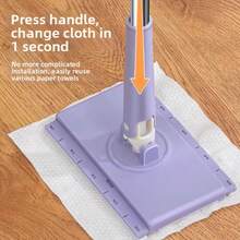 1pc Multi-Functional Household Face Towel Mop Clip, Slouchy No-Hands Wash Small Mop For Bathroom, Shower Room, Wall, Glass Cleaning With Automatic Clip - Multicolor - View 7