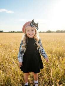 1pc Girls' English Bow Beret Hat, Warm Winter Knitted Beret With Cute English Bow, Suitable For Back To School Season, Autumn/Winter - 1PC - View 11