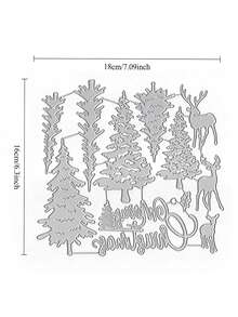[Christmas]1pc Christmas Tree Metal Die Cuts Mountain Forest Cut Stencils Pine Tree Plant Merry Christmas Cutting Dies For Holiday DIY Scrapbook Embossing Album Photo Paper Card Craft Festival Decor