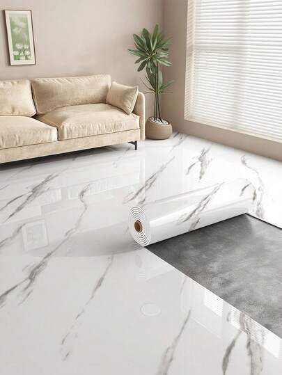 1 Rolle Luxuriöse, dicke Holzmaserung und Marmor Selbstklebende Vinylboden-Fliesen, Selbstklebend - DIY einfach für Wand und Boden, Harte Oberfläche/Wasserfest/Rutschfest für Wohnzimmer und Schlafzimmer Tapete, Wandaufkleber, Wanddekoration, Raumdekoration, Schlafzimmerdekoration