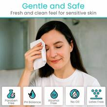 Vive Disposable Washcloths For Adults And Elderly 1 Pack - 50 Count - 8"X12" Incontinence Wipes For Men And Women Hypoallergenic No Rinse Adult Body Wipes For Sensitive Skin Unscented - Không mùi - Xem 5