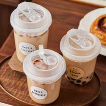 20Pack 16 Oz Iced Coffee Cups With Lids,Clear Plastic Cups With Strawless Sip Lids,Round Bottom To Go Cup For Iced Coffee Juice Smoothie Cold Beverage - trắng - Xem 10
