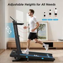 Walking Pad Treadmill With Incline, 2 In 1 Foldable Treadmills For Home Small Office, 3.5HP Folding Walking Pad With 350 Lbs Capacity, 16.92"X44" Wide Running Deck, Adjustable Height, LED Display, APP & Remote - 美規B型插(110-127V) - 查看 2