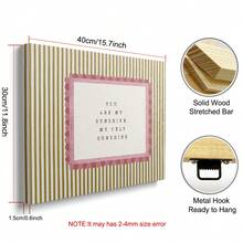 1pc Framed/Unframed You Are My Sunshine Canvas Poster Horizontal Cute Neutral Striped Nursery Quote Wall Art Print Minimalist Baby Girls Room Aesthetic Decor Painting For Kids Room,Playroom,Living Room,Bedroom,Modern Home Decoration - Multicolor - View 9