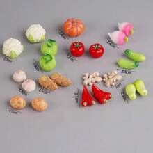 Mini Vegetable & Fruit Fake Food, Miniature Realistic Vegetable & Fruit Resin Decor, Mini Shelf Accessory Food Toys, Dollhouse Food Toys, Pretend Play Toys, Creative Miniature Decor - Multicolor - View 15