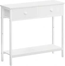 2026-NEW: Console Table, 75 Hallway With 2 Fabric Drawers, Entryway Sideboard, Sofa Table, Entrance, Living Room, Hallway, Industrial Style, White - Blanco - Xem 1