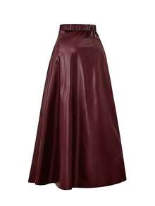 Saia de Couro Elegante para Mulheres EARO, Casual Versátil na Moda e Elegante