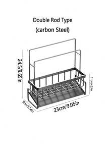 1pc Matte Grey No-Drill Hanging Sink Drain Rack - Auto-Drain Water Filtering Grid, Space-Saving Organizer For Kitchen Sink(Cloths/Sponges)/Laundry Tub/Bathroom Vanity, Waterproof Winter Kitchen/Bathroom Essential & Christmas Stocking Stuffer 2025anity Storage, Waterproof, With Automatic Water Filtering Function - Grey - View 11